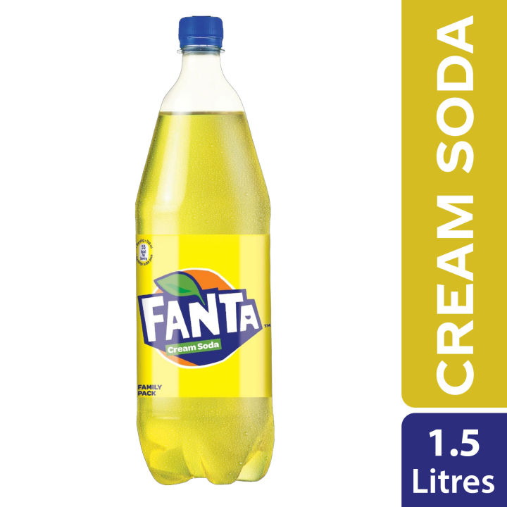 Fanta Cream Soda, Flavoured Soft Drink, Creamy & Vibrant Cold Drink, Instant Refreshment, Recyclable Bottle, 1500 ML