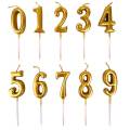 0-9 Number Candle - Gold & Silver - Number Cake Topper for Birthday, Anniversary & Events. 