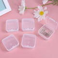 6Pcs/Set Mini Square Boxes Transparent Plastic Jewelry Storage Case Finishing Container Packaging Storage Box For Earrings Rings. 