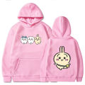 Chiikawa Kawaii Emoticon Hoodies Front and Back Sweaters Printing Funko Pop Hoody Soft Winter Clothes Long-sleeved Sweatshirts. 