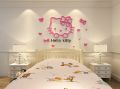 Hello Kitty Wall Sticker Acrylic 3D Solid Crystal Hello Kitty Wall Decoration Stickers Office Decoration Ideas. 
