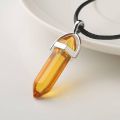 Energy Stone Spirit Pendulum Crystal Hexagonal Column ing Pendant Necklace Men Women Amulet Jewelry. 