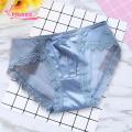 Muses Mall Lace Panties Lace Trim Low-rise Briefs Ice Silk Underwear for Daily Wear. 