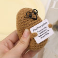 Graduation Season Positive Potato Cute Wool Knitting Doll With Card Home Decor Ornament Funny Potatos Room Decorations Gift 1Pcs. 