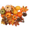NYT Fake Artificial Mini Pumpkin Gourd Acorn Berries Maple Leaf Foam Pumpkin For 50Pcs Halloween Thanksgiving Decorations. 