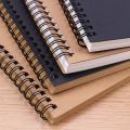 Creative Simple Kraft Paper Material Double Coil Ring Spiral Notebook Sketchbook Diary For Drawing Painting Paper Notepad. 
