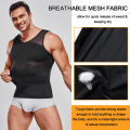 【Big-promotion】 Men Compression Shirt Slimming Undershirt Body Shaper Chest Compression Tummy Control Tank Top Shapewear Underwear.