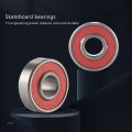 10Pcs 608-2RS Longboard Integrated Bearing Skateboard Wheel Bearing Inline Roller Skate Bearing 8X22X12.6mm,Red. 