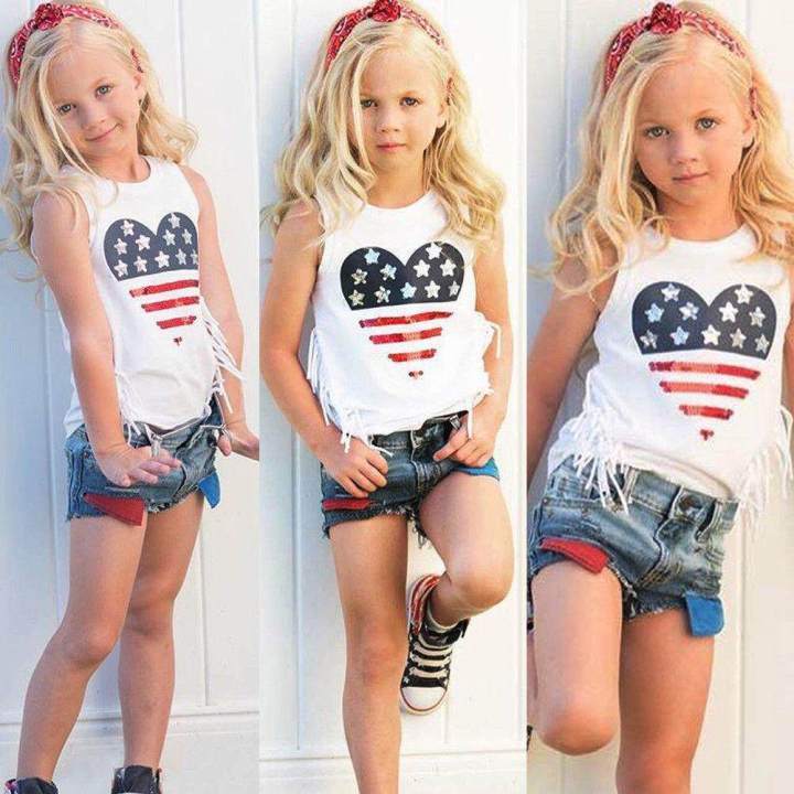 Toddler%20Baby%20Kids%20Girl%20Tank%20Top%20T-shirt+Denim%20Shorts%20Pants%20Outfit%20Clothes%20Set%20-%20Image%207