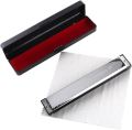 Feifan 24 Hole Tremolo Harmonica Mouth Organ with Case Phosphor Bronze 24 Holes Key of C 24 Holes 8K Titanium Harmonica Tremolo Tone Key C Harp Mouth Organ Musical Instruments. 