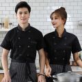 Dining Chef Overalls Short Sleeve Summer Restaurant Hotel Kitchen Work Clothes School Canteen Kitchen Clothes Long Sleeve. 