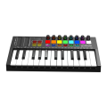 Mini Portable MIDI Control Keyboard, USB, Sequencer Keyboard, Backlit Drum Pads, 8 Knobs, OLED, 25-Key Controller. 