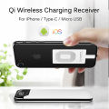 Micro USB Type C Universal Fast Wireless Charger adapter For Samsung huawei For iPhone For Android Qi Wireless Charging Receiver. 