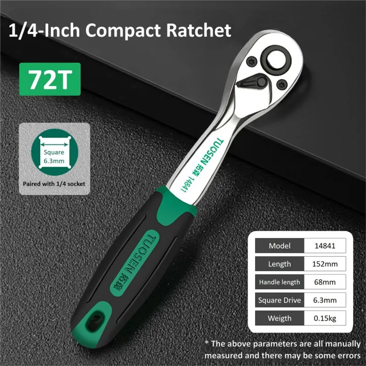 TUOSEN Multi-Function Hand Tool 72-Tooth Quick Release Ratchet Wrench ...