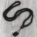Men Volcanic Lava Stone Beaded Necklace 108 Mala Beads Meditation Yoga Wrap Bracelets Handmade Black Energy Jewelry Oil Diffuser. 