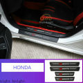 Carbon Fiber leather Threshold Protection Sticker Car Door Threshold Sticker Car Threshold Strip Trunk Anti-Stepping Sticker for（model：threshold-4pcs）. 