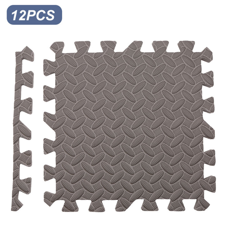 Migeet 12pcs EVA Foam Mat Interlocking Foam Tiles Playground Flooring Puzzle Mat Multiple Colors Anti-Skid Mat with Finishing Border