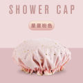 Double-layer shower cap waterproof shower cap household women's summer shower cap children's hair cover kitchen oil fume mask special.. 