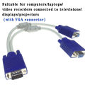 1 male to 2 female VGA split screen cable 1 Computer Dual 2 Monitor Adapter Y Splitter Two Ports VGA extension Cable 15 pin. 