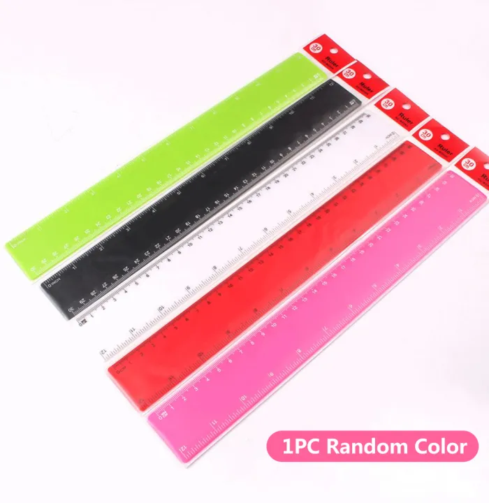 1pc%2030cm/12%20Inch%20Plastic%20Ruler%20Simple%20Style%20Straight%20Ruler%20Measuring%20Tool%20for%20Student%20School%20Office%20Stationery%20Supplies,%20Random%20Color%20-%20Image%208
