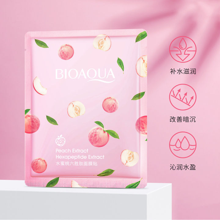 10pcs%20BIOAQUA%20Honey%20Peach%20Facial%20Masks%20Moisturizing%20Refreshing%20Brightening%20skincare%20Face%20Mask%20for%20Face%20Korean%20Skin%20Care%20Products%20-%20Image%202