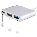 USB C to HDMI Adapter, 3 in 1 Multiport USB Type C to 4K HDMI, USB3.0 and USB C Power Delivery Port Converter Compatible. 