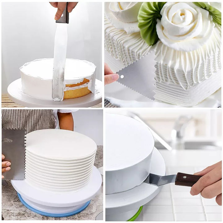 KOKKO%20Cake%20Stand,%2012%20Inch%20Rotating%20Cake%20Turntable%20With%203%20Scrapers,%20Spatula,%20Cake%20Shovel,%20Baking%20Decorating%20Supplies%20For%20Baking%20Enthusiasts,%20Baking%20Course%20-%20Image%202