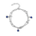 Bohemian Multi Layered Beads Ankle Bracelet -Women Leg Chain Blue Evil Eye Pendant Anklet -Summer Beach Foot Sandals Jewelry. 