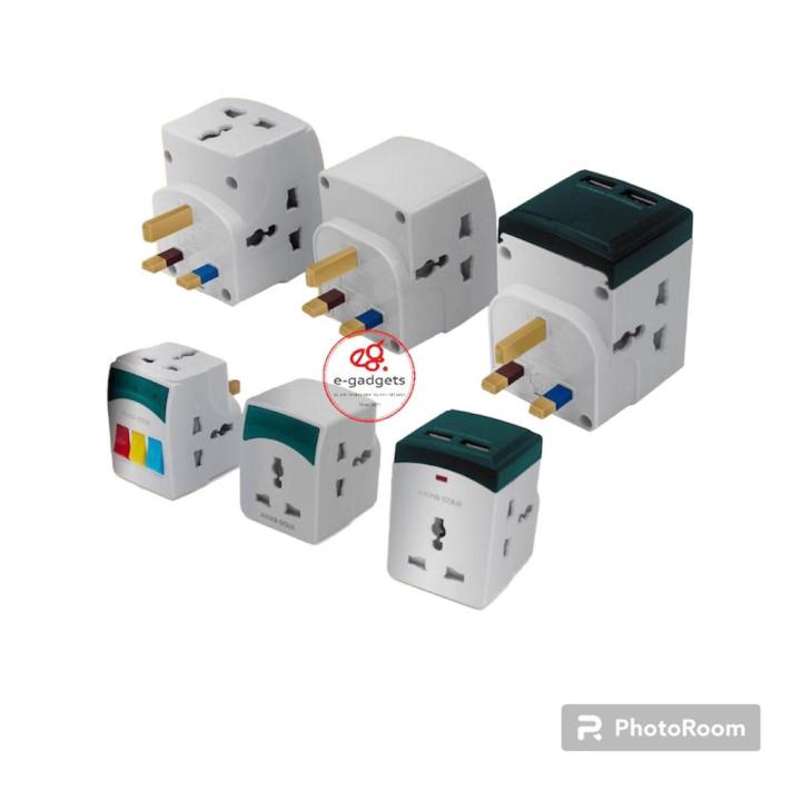 AKKO STAR ADOPTOR 13A 3WAY MULTY WITH USB/INDIVIDL ON/OFF SWITCH