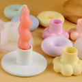 Round Candle Holder Silicone Mold Nordic Candlestick Cement Plaster Craft Mould DIY Cute Flower Shape Resin Candle Stand Molds. 