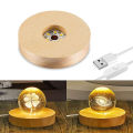 4 inch Round Display Pedestal Led Lights Display Base Crystal Wooden Lighted Base Stand for Glass Acrylic Resin Art Gift for Women. 