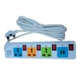 Monty Zorro Power Strip Extension Cord (Trailer Socket) 3 Gang With Individual Switches + USB – Wh-714. 