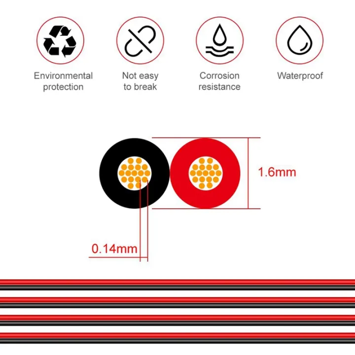 2Pin%20Wire%20100M%2022AWG%2012V/24V%20Extension%20Cord%20Red%20and%20Black%202-Wire%20Stranded%20Tinned%20Copper%20LED%20Light%20Bar%20Power%20Cord%20-%20Image%205