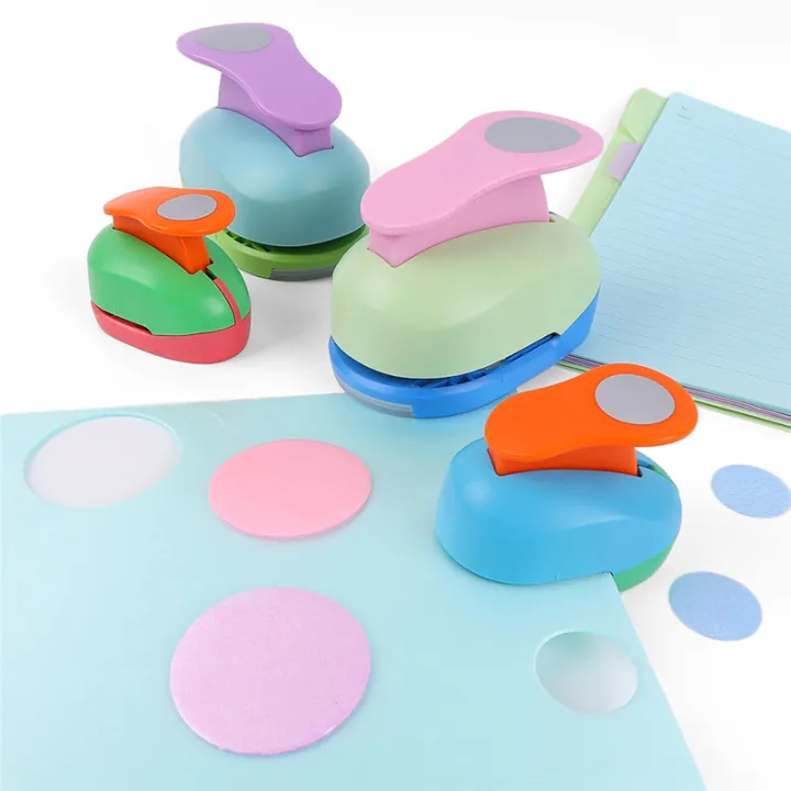 Manual DIY Paper Cutter Punch Round Hole Embossing Device Children Educational Embossing Machine Card Making Student Stationery