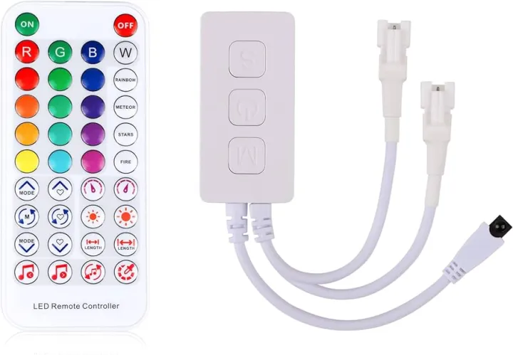 SP611E%20Bluetooth%20Controller%20with%20Dual%20Signal%20Output%20Ports%20for%20LED%20Pixel%20Strip%20/3%20Keys%20Button/IR%2038Key%20Remote%20Control/Built-in%20Mic%20for%20WS2812B%20WS2811%20-%20Image%206