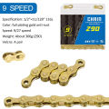 Poplikdfr Bike Chain Kit Mountain Bicycle Single 6 7 8 9 10 11 12 Speed Bicycle Chain Full Plating Anti-rust Gold Reusable Bicycle Chain. 