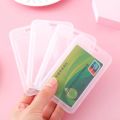 Accessories Vertical Transparent Card Holder Durable ABS Transparent ID Tag Badge Holder Mini Plastic Pass Work Card Cover Case. 