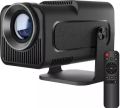 New HY320 Mini Portable Auto Keystone Projector, Native1080P 4K FHD, Support 10,000 Lumens with WiFi 6, BT 5.0, 180 Degree Rotation, Built-in Android 11.0 - Black. 