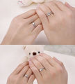 A-Z Corner Silver Color Couple Rings Wedding Ring Set Women and Men Love Carved Engagement Valentines Gift [ Size : Adjustable ] { Comes With BOX }. 