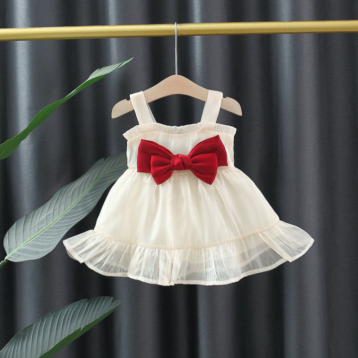 Summer%20Red%20Bow%20Baby%20Girl%20Princess%20Dress%20Ruffle%20Solid%20Color%20Infant%20Sling%20Dress%20Christmas%20Wedding%20Party%20Girls%20Children'S%20Clothing%20(0-3%20Years)%20-%20Image%204