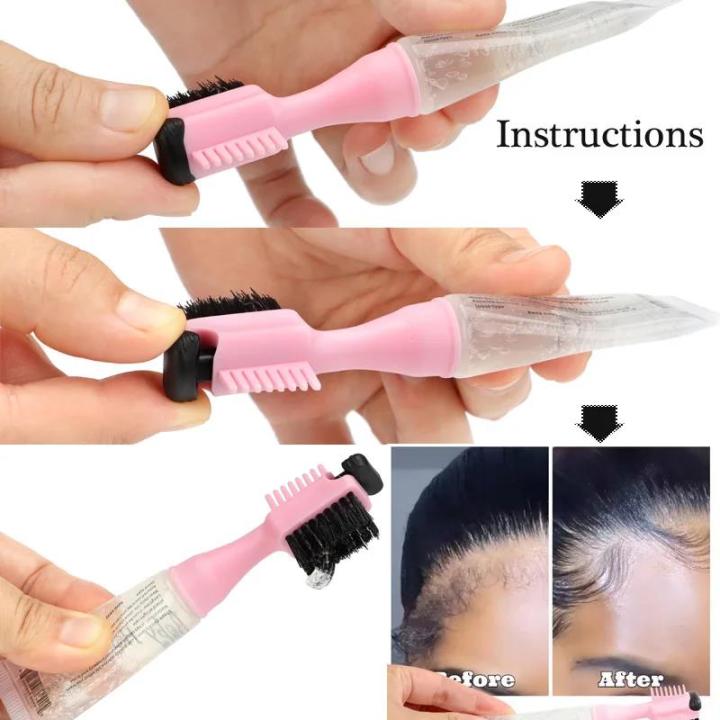 Edge Brush with Gel Dispenser Double Sided Edge Control Hair Comb ...