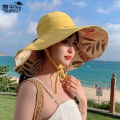 2023New Big Brim High-End Fashion Sun Hat Women's Summer Sun-Proof Face Cover Popular Uv Protection Sun Hat. 