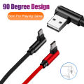 90 Degree L Shape Game Cable Micro Type C USB 2.4A Fast Charging Charger Adapter Mobile Phone Wire For Samsung Huawei Xiaomi. 