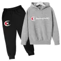 2024 Children's Spring and Autumn Hoodie Suit Boys Outdoor Sports Clothes Girls Jogging Hoodie + Trousers Clothing Coat. 