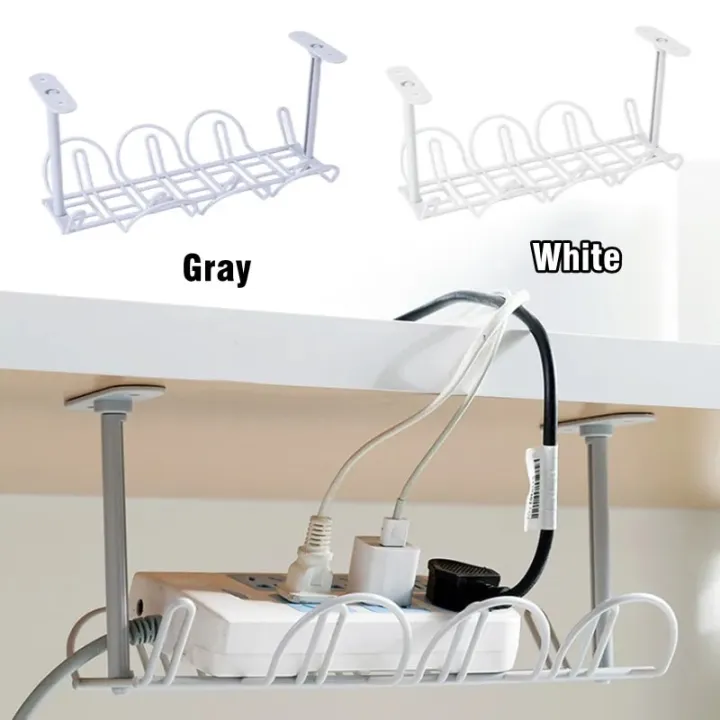 Under Table Network Rack Rails wall rack ABS Under Table Storage Rack Cable Management Tray Home ...