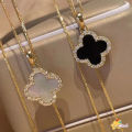 【LUCKET】Four Leaf Clover Necklace Women Small Fragrant Style Necklace Light Luxury Niche Clavicle Chain  LK. 