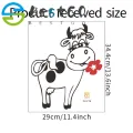 【BestGO】Little cow with flowers Decals Refrigerator Sticker Fridge Decor Vinyl zer Stickers Waterproof Vinyl Removable LC1808. 