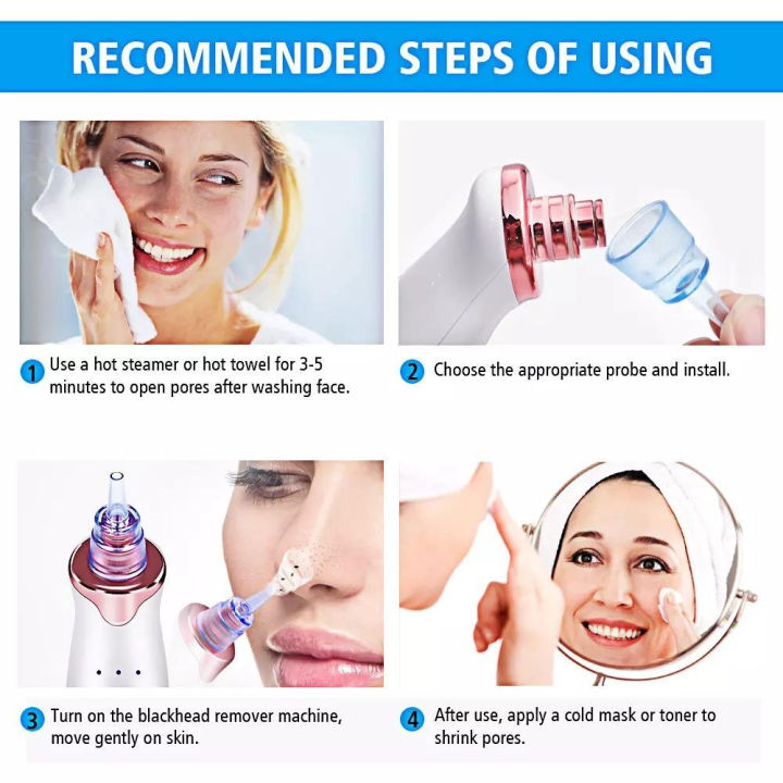 Remove Acne Instrument USB Rechargeable Electric Multifunctional Cleaning Instrument for acne ...