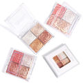 Rose Diamond Highlighter Powder Palette Glitter Face Contour Brighten Makeup Shimmer Illuminate High Light Cosmetic 4 Colors. 