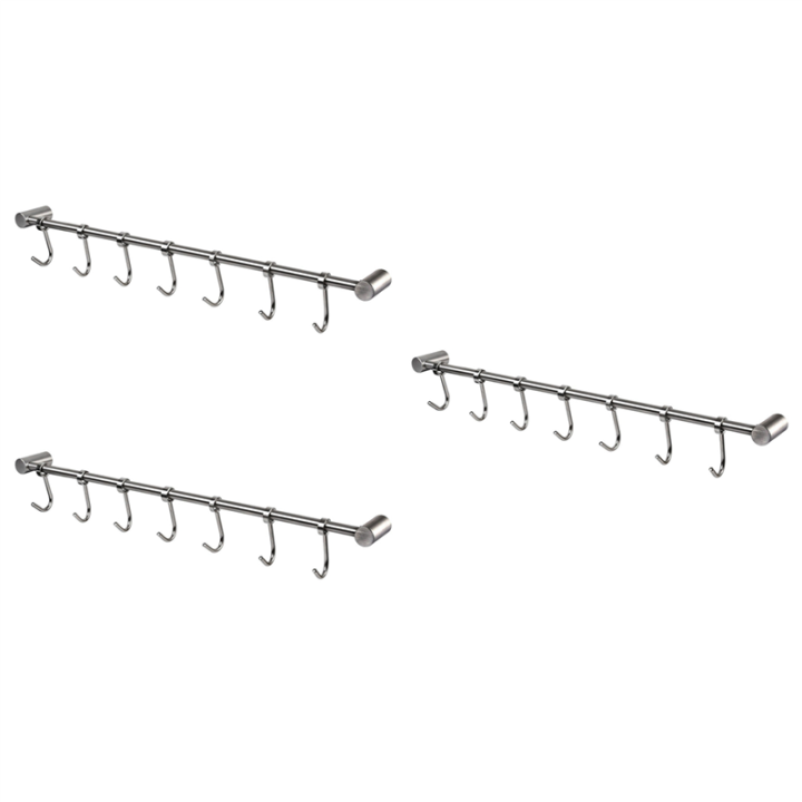 QUANBU 3X Kitchen Rail Rack Wall Mounted Utensil Hanging Rack Hanger ...